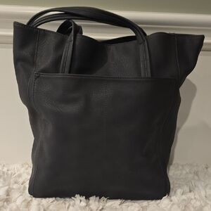 Merona Women's Gray Vegan Leather Tote Bag